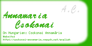 annamaria csokonai business card